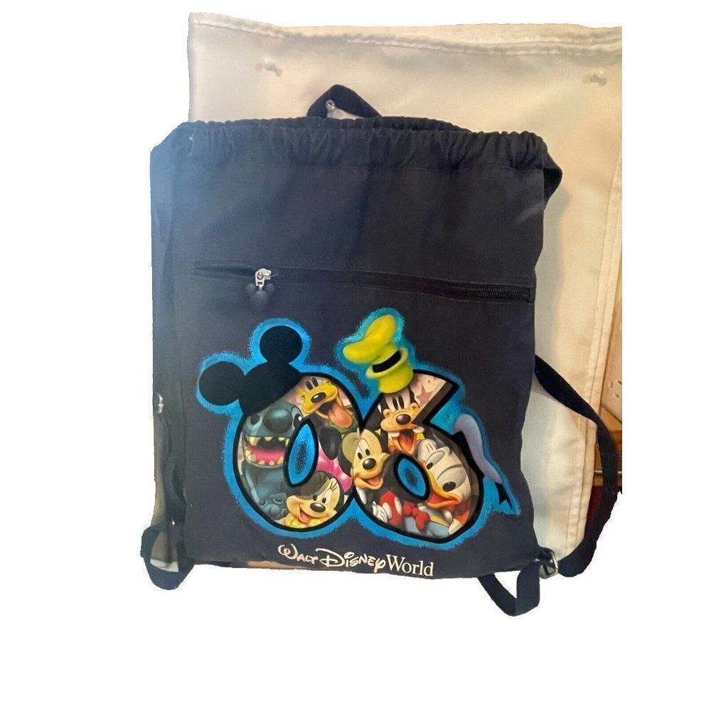 Walt Disney World 2006 Drawstring Bag Backpack Mickey Mouse, 16x13